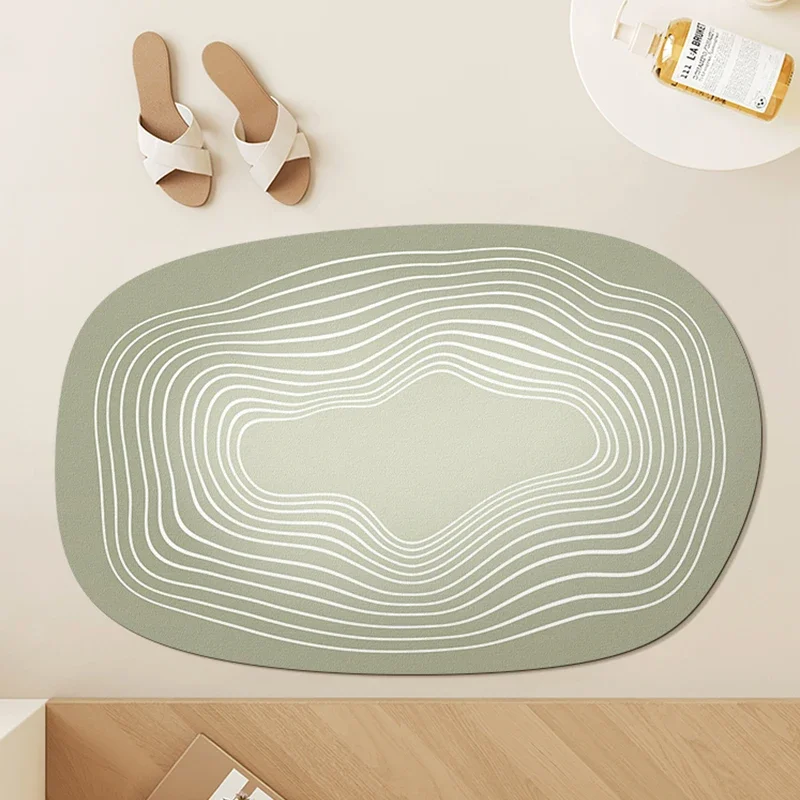 

Absorbent Diatom Mud Mat, Bathroom Carpet, Floor Mats, Modern Irregular Bath Rug, Strong Water-Absorbent, Home Toilet, Doormat