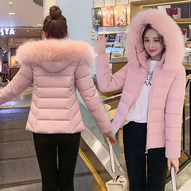 2023 New Autumn WinteHooded Parkas for Womenr Fashion Thicken Warm Puffer Jackets Ladies Solid Casual Coats