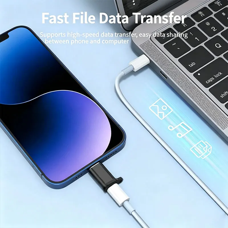 아이폰 라이트닝 to 타입 C 60W 어댑터 미니 L to USB C 480Mbps 고속 데이터 충전 커넥터 USB C to L 어댑터