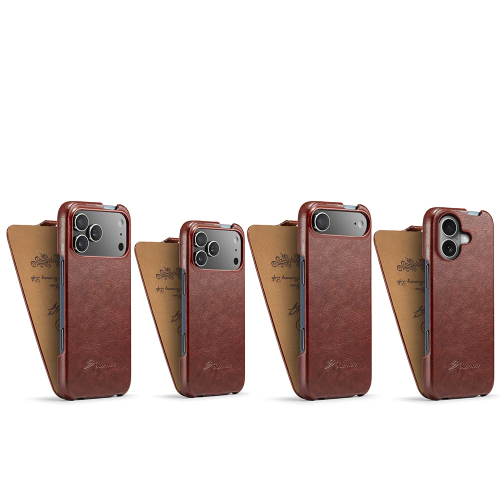 Vertical Flip Leather Case - Retro Vintage Business Fold-up Cover
