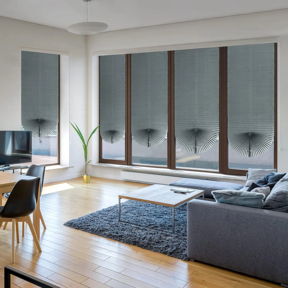 Schattierungen, selbstklebend, halbe Fenster, Vliesstoff, Klappvorhang, Badezimmer, Balkon, Wohnzimmer, Balkon, Vorhänge, plissierte Jalousien – Detail 5