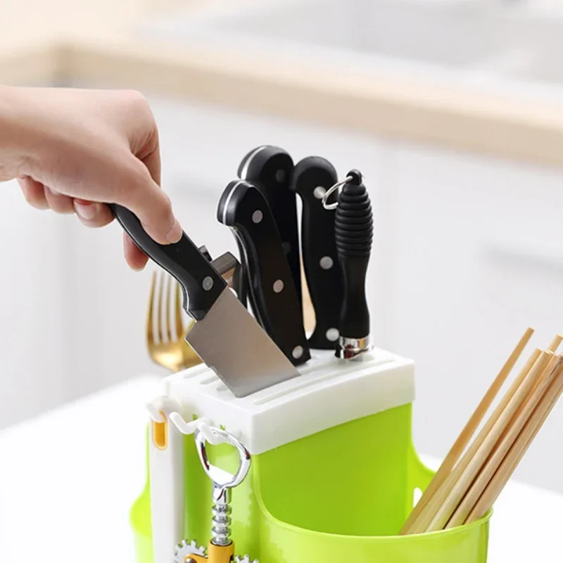 Knife Holder Multi-purpose Tableware Draining Rack Kitchen Cutlery Storage Cylinder Storage Box Storage Rack Shelf For Knives 4
