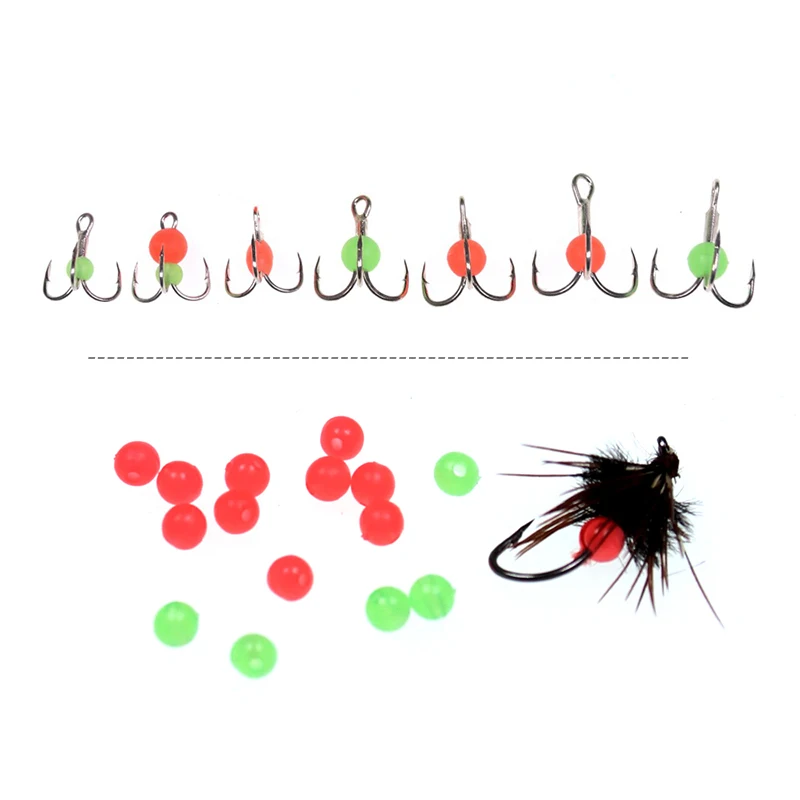 3/4/5mm Soft Mini Fly Tying Glow Beads Fly Tying Material Wet Saltwater Fishing Sabiki Luminous Hot Beads Egg Roe 200PCS