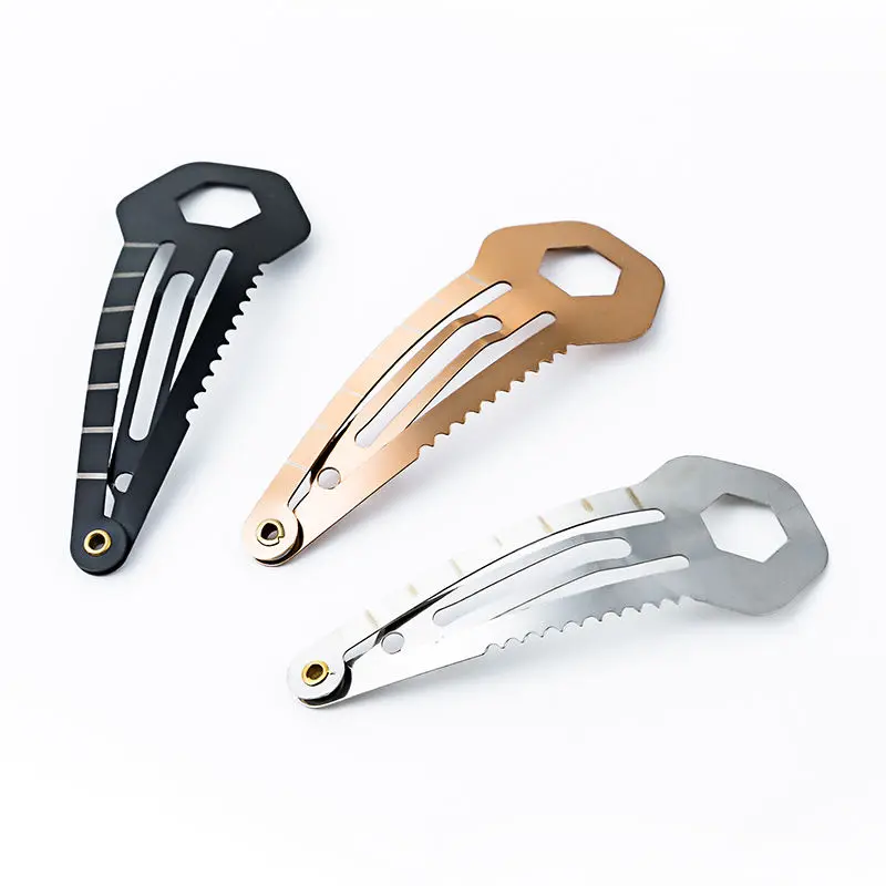 Stainless Steel Anti-wolf Hairpin Multi-function Ladies Outdoor Small Tools Wrench Scale 8 Mostly Functional Metal Hair Clip road signature 1 24 scale muscle cars ford shelby gt 500 2007 mustang racing metal diecast vehicles