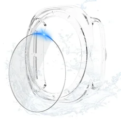 Premium Glass & Case Protector Bumper Shell for Smartwatches - Matte Finish (Transparent)