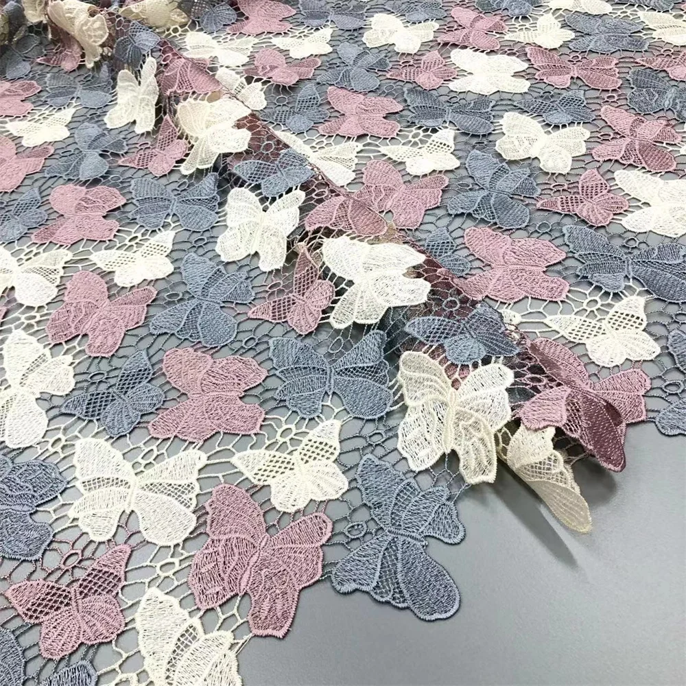 Neue Stil Nigerian Spitze Stoff 2021 Hohe Qualität Spitze Wasser Löslich Bestickt Mode Weiche Spitze Stoff 5 Yards – Detail 16