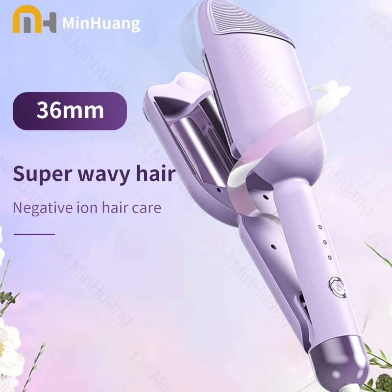 New 36mm Wavy Hair Curlers Curling Iron Wave Volumizing Hair Lasting Styling Tools Egg Roll Head Waver Styler Wand Curling Irons