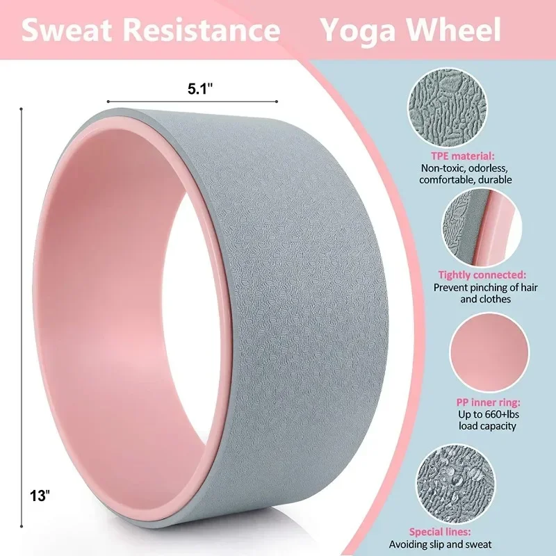 Yoga Accessories Fitness Massage Roller for Back Pilates Ring Excercise Equipment in Home Wheel Body Building Sports