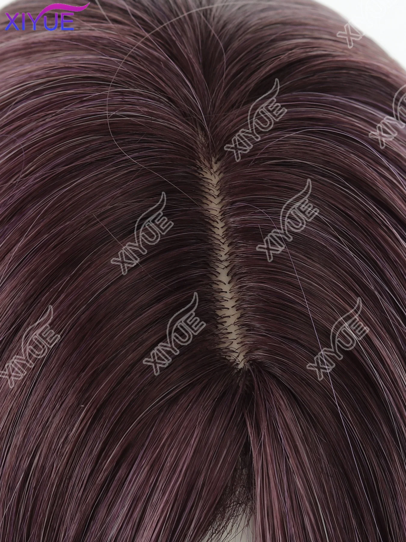 XIYUE Long Curly Hair Gradient Purple Cosplay Wigs Heat Resistant Synthetic Wigs Middle Part Natural Lolita Wigs For Women