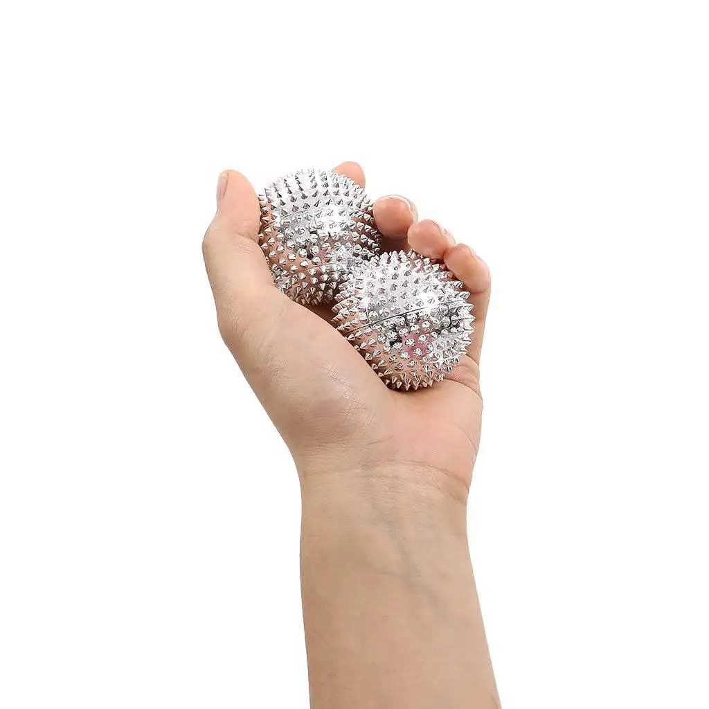 

3 x Spiky Acupressure Palm Massage Ball Self Massage Tool Foot Massager Effective for Relieving Fatigue , Sliver