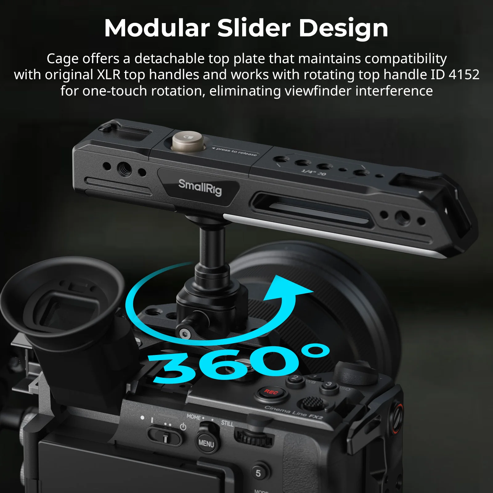 FX2 Cage for Sony FX2, Camera Cage Rig Kit With Top Plate Cable Clamp Cold Shoe