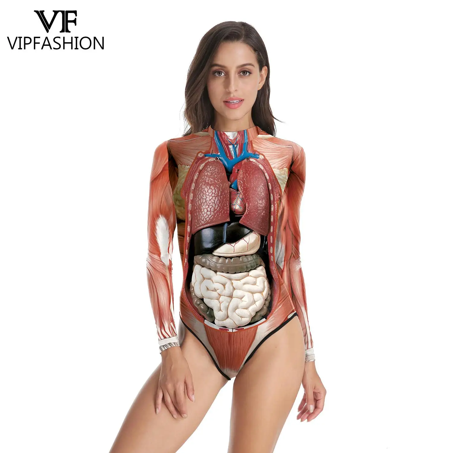 Funny Human Body 3D Print Halloween Scary Party Cosplay Bodysuit cosplay costume