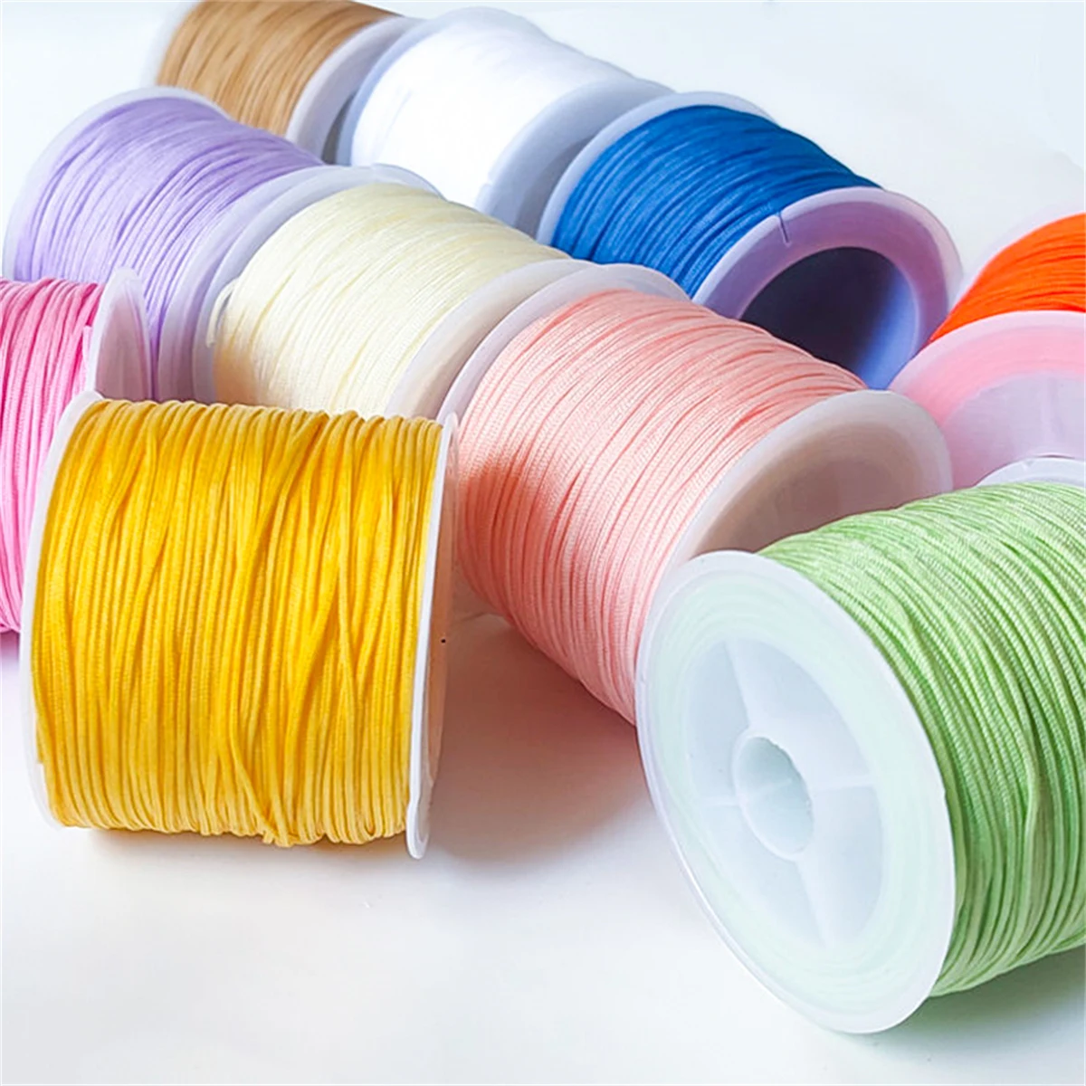 Nylon Thread Cord 0.8mm/Roll Chinese Knot Macrame Line Bracelet Braided String DIY Jewelry Making Tassel Beading Accessorie nylon cord macrame cord nylon rope