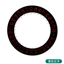 Black and White Date Wheel for Watch Calendar Disc - Day Date 3.0H Modified Repair Accessories (Black - Red)