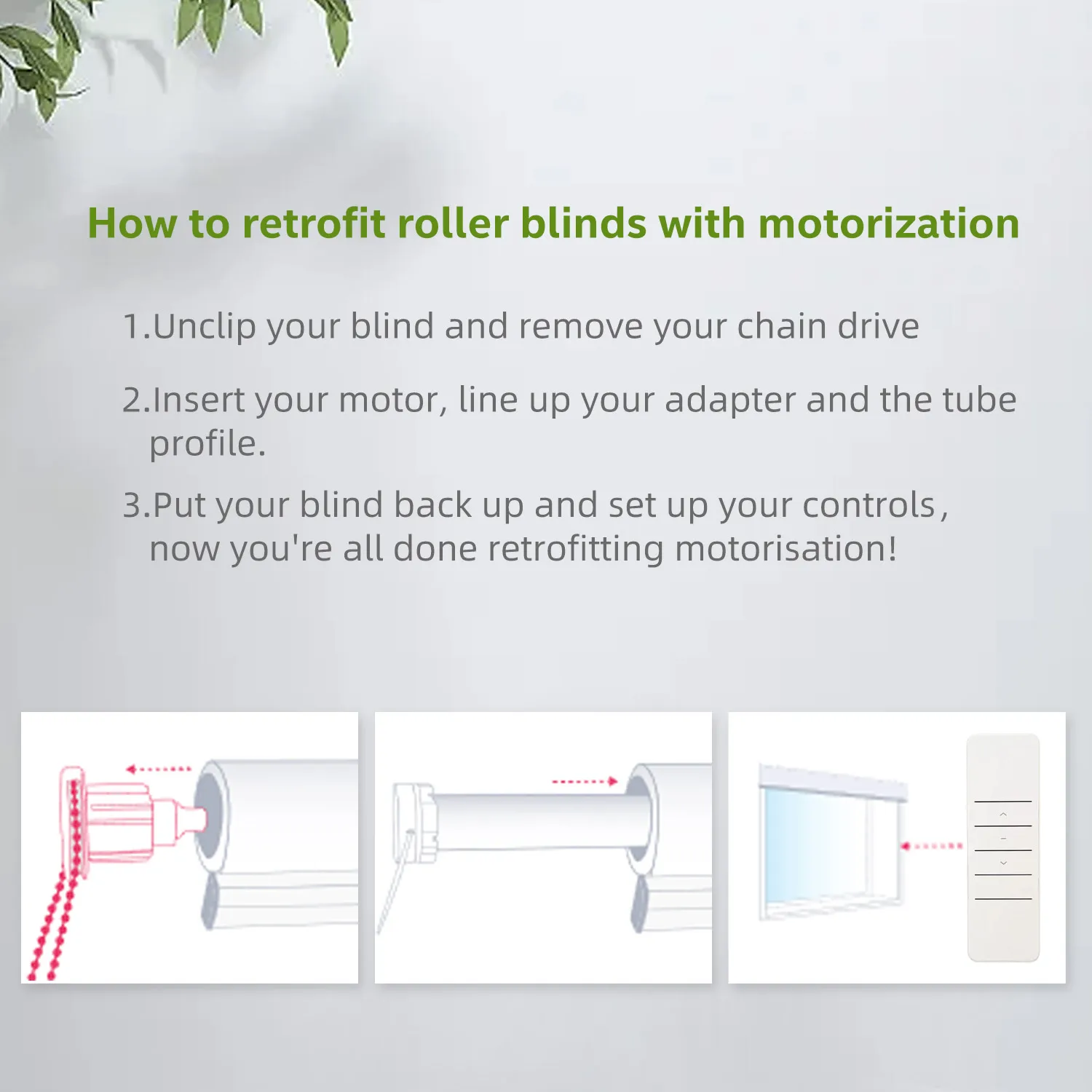 Tubular Blinds Motor Kit Rechargeable Roller Shades Motor Wireless RF Controller for 38mm  Shade Tube (with 1-Channel Remote)