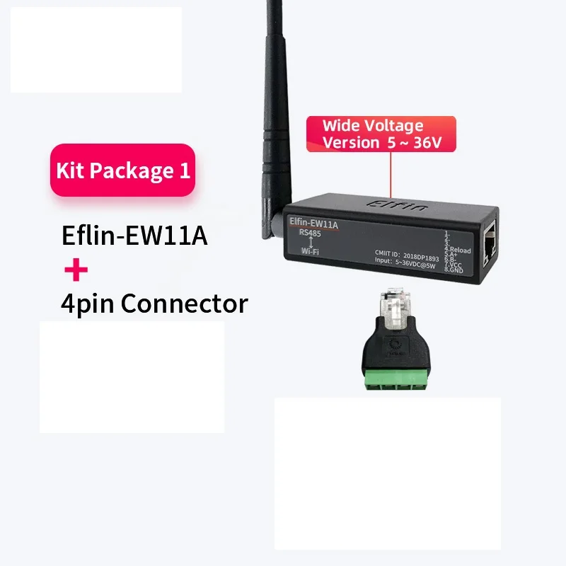 Řadový levý bok lodi RS485 na WIFI řadový zařízení serveru elfin-ew11 podpora TCP/IP telnet modbus TCP protokol IOT datový dopravovat konvertor