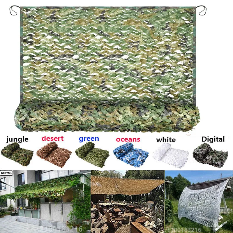 210D Military Camouflage Net Hunting Camouflage Net Garden Gazebo Net Car Tendalino Bianco Verde Nero Jungle Desert Color