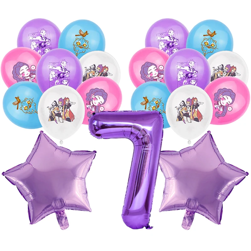 Décorations D'anniversaire Kpop Demon Hunters Huntrix Saja Boys Ballons