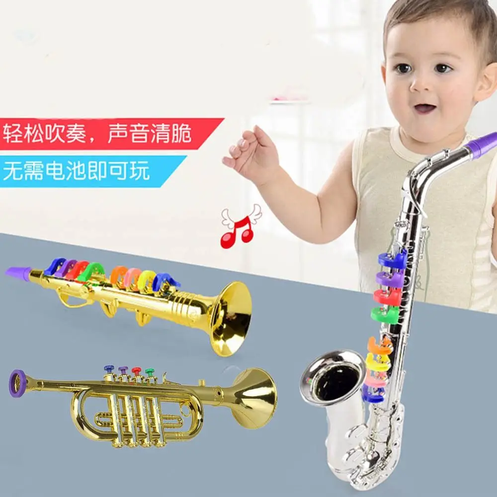 Silver Gold Kids Saxophone Toy Four-tone Teaching Aids Musical Instruments Instruments Horn Simulated Musical