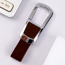 Luxury Leather Keychain - Classic Key Ring Holder & Bag Charm Gift Accessory (Coffee - S)