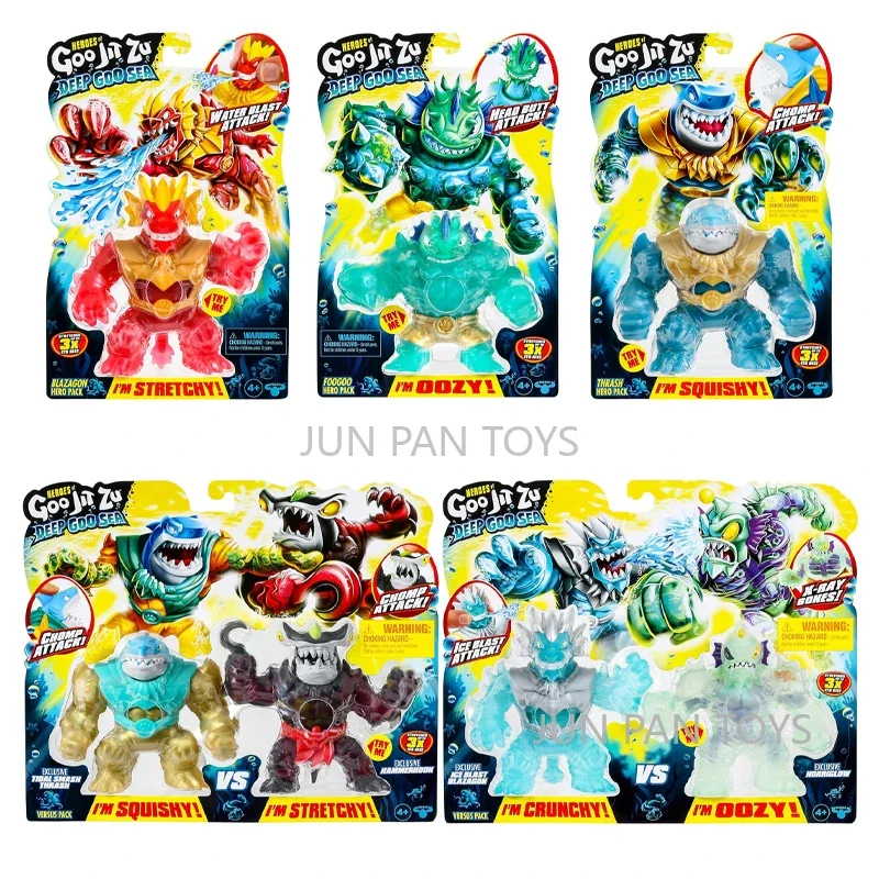 

Original Heroes of Goo Jit Zu Deep Goo Sea Thrash Hero Pack Super Squishy Goo Filled Children Toys Action Figure Blazagon Gift