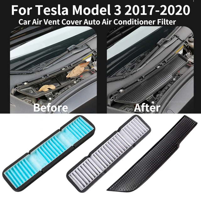 Havalandırma araba hava akış Vent kapak otomatik klima çıkış filtresi  koruma aksesuarları Tesla modeli 3 2017-2020 için - AliExpress