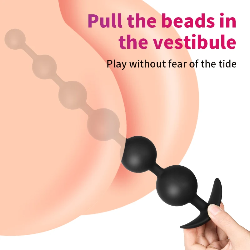 Plug anale in silicone con sfere per massaggio alla prostata_voghion.com