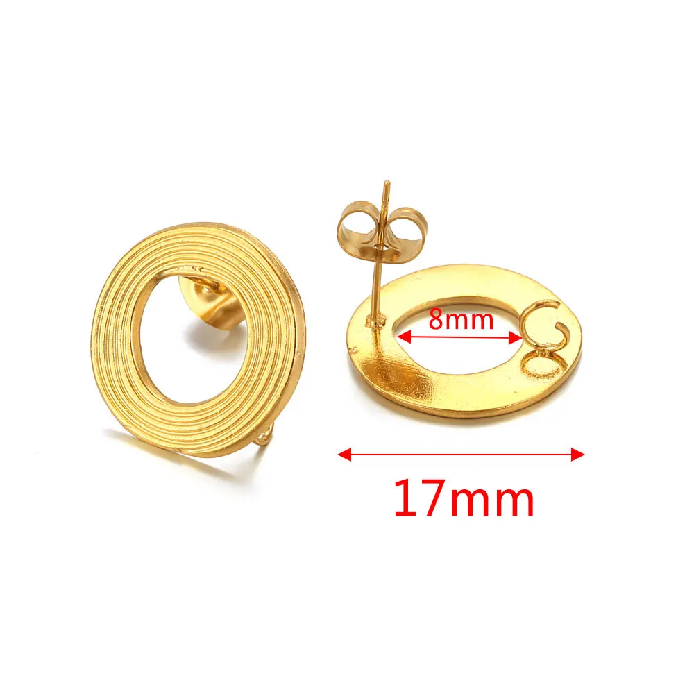 Stainless Steel Braided Thread Earrings Titanium Steel DIY Round Gold-plated Ear Accessories 9