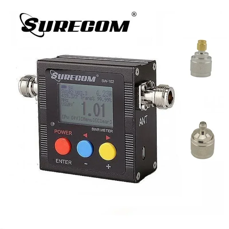 SureCom SW102 Digital Power SWR Meter with Adapters