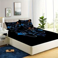 Games 3D Print Fitted Sheet Set Soft Comfortable Breathable Game Pad Bedding Set for Bedroom Guest Room 5