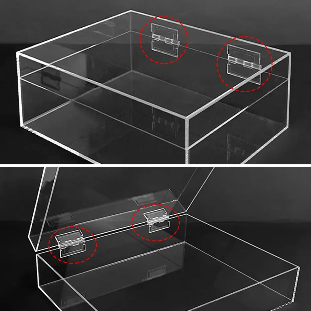 Cabinet Hinges 10Pcs Transparent Plastic Folding Hinges Durable Clear Acrylic Hinge Tools Furniture Cabinet Door Hinges
