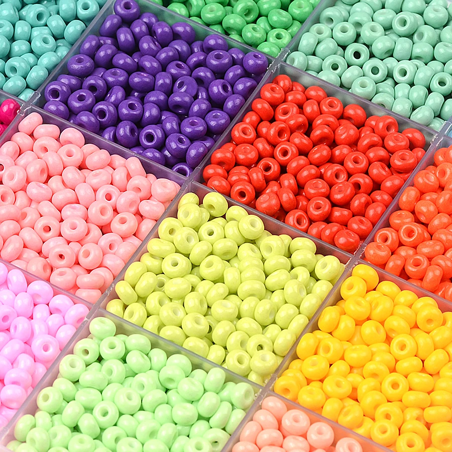 4mm Uniform Glass Seed Beads Mix Macaroon Colors Matte Frost Loose Spacer  Beads For Making Bracelets DIY Jewelry Material