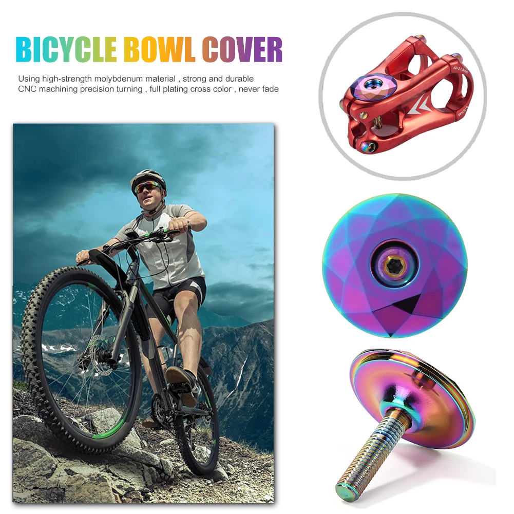 Mountain Bike Headset Cover Bicycle Headset Cap For Mountain Road Bike Table Cover Aluminium Stem Headset Top Cap Cover