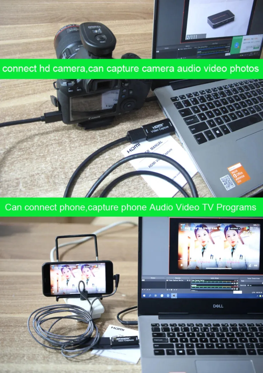 USB 2.0 Video Capture Card 4K HDMI-compatible Video Grabber Live Streaming Box R