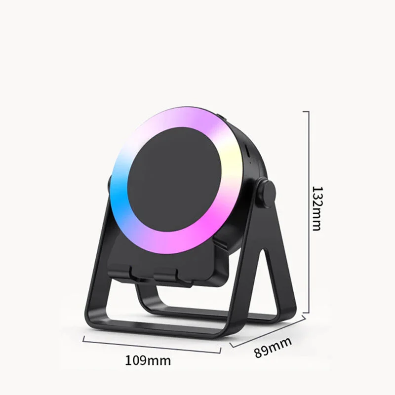 Multifunction 4 IN 1 Wireless Induction Audio Speaker, 360° Rotation Stand with LED-Universal Speaker Stands