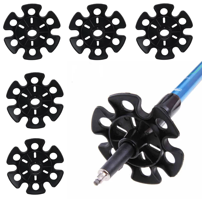 5PCS Outdoor Climbing Trekking Pole Tips Snow Flake Mud Ski Basket