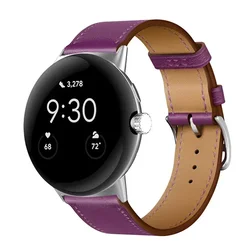 Premium Leather Strap for Smartwatch - Elegant Wristband Accessory (Purple)