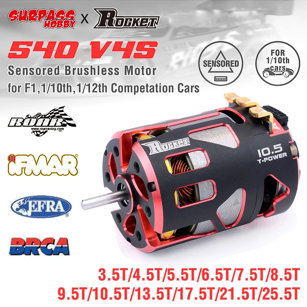 Motore Brushless Con Sensore Surpasshobby Rocket 540 V4S Per 1/10 1/12 1/14 Rc Drift Racing Car F1 Spec Modificato