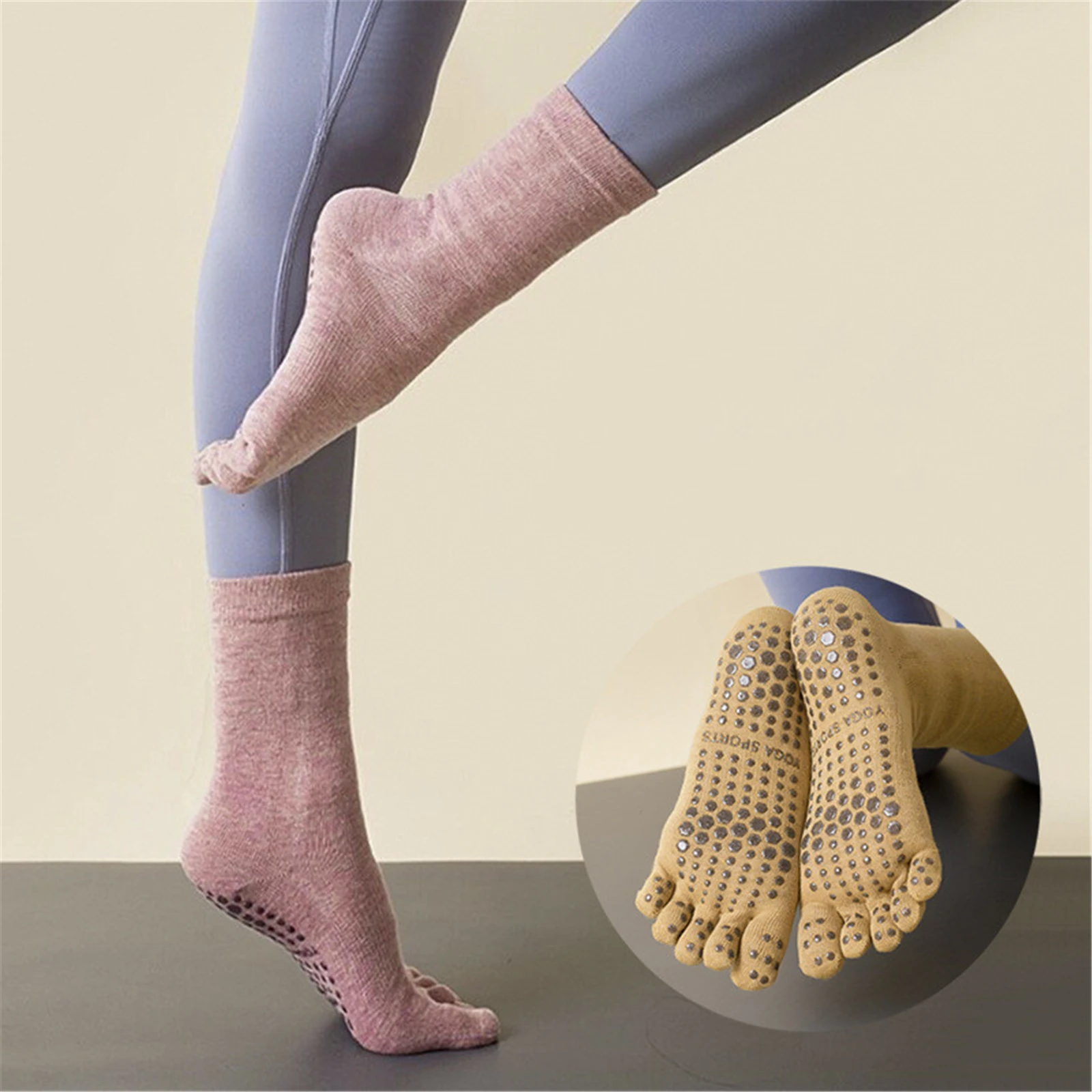 Becks Sociale wetenschappen Jet 1 Paar Mid Lengte Yoga Sokken Voor Herfst En Winter Fluwelen Dikke Pilates Sokken  Dames Dikke Vijf Vinger sokken| | - AliExpress