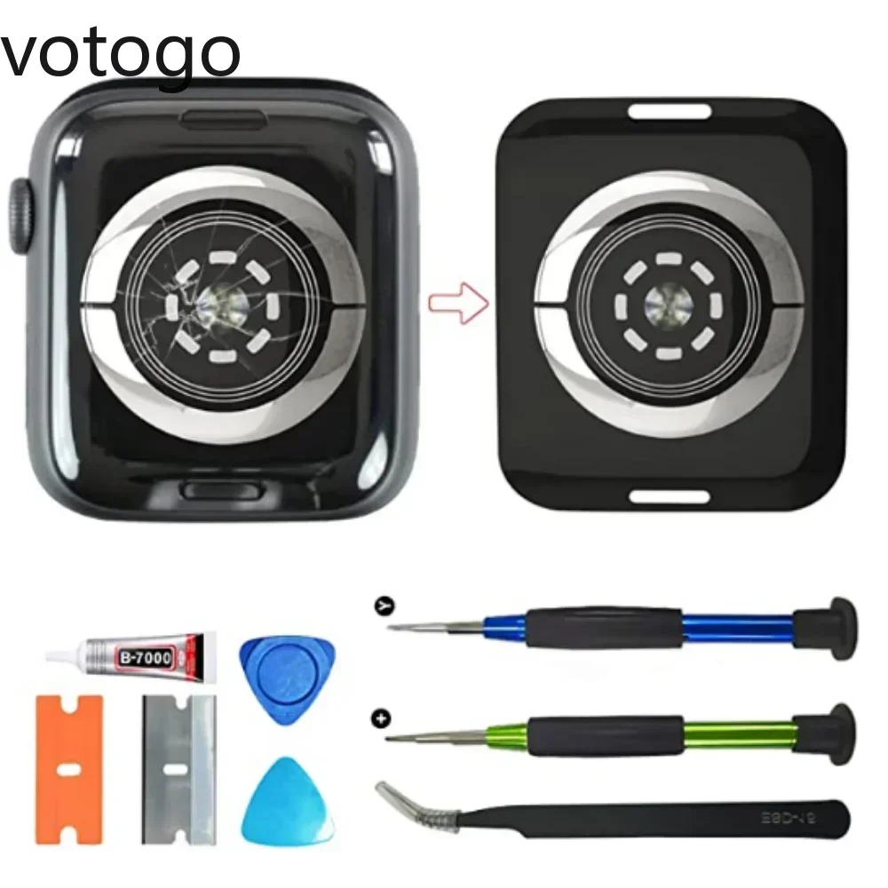Replacement For Apple Watch Series 5 6 7 8 9 10 11 SE Ultra Battery Back Cover Glass Rear Door Frame Case Housing + Repair Kits