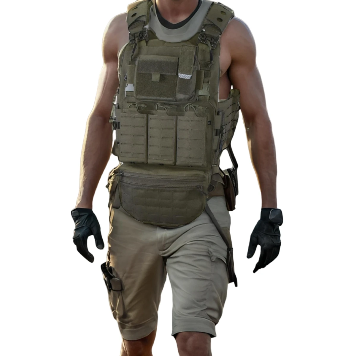 Double Layer Outdoor EDC Pack Men Tactical Molle Waist Pouch Nylon Vest Hang Pouch Fanny Pack Camping Hunting Accessories Bags 6