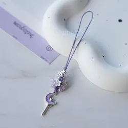 Purple Kawaii Phone Charm Pendant - Cute DIY Lanyard Accessory (1pc)