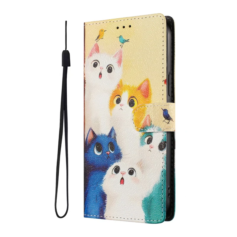 Cute Cartoon Cat Flip Wallet Phone Case Cover