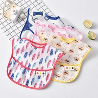 Waterproof Baby Bibs Cartoon Newborns Kids Burp Cloth Art Smock Feeding Bib Apron Pocket Infant Toddler Boys Girls Saliva Towel 1