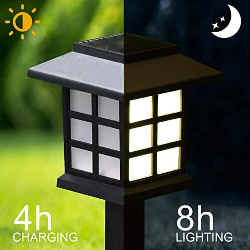 led light Outdoor Solar Lamp Pathway Lights solar panel Waterproof for Garden Landscape Yard Patio Driveway Lighting string solar lights