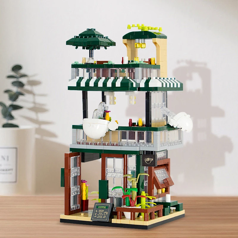 House Building Blocks Mini City Store Street View Diy Architecture Bricks Model Kits Table Decor Kids Toys Boys and Girls Gifts