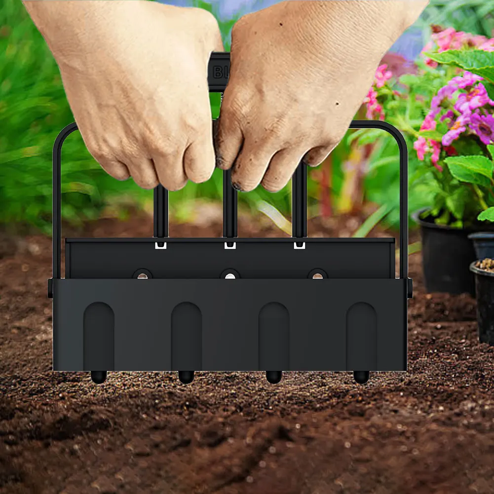 4 Cell Handheld Soil Blocker with Anti Slip Handle Manual Soil Block Maker Soil Cube Maker Ergonomic for Home Garden Lawn Farm 3