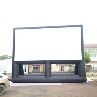 White Large 30ft Inflatable Movie Screen Outdoor Theater Oxford Foldable Home Cinema With Blower For Projector Event Party 1