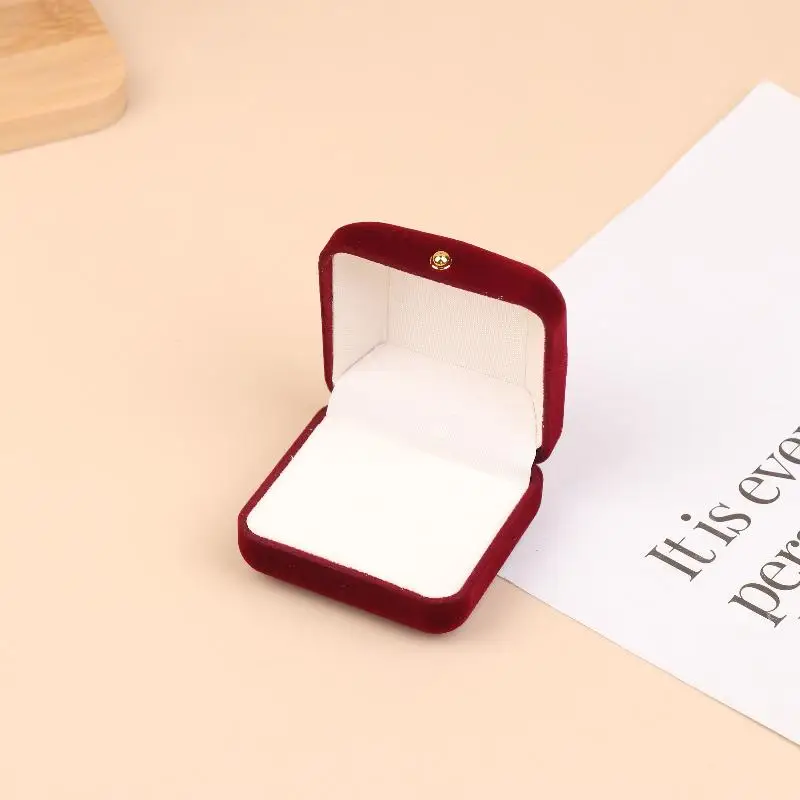 Flocking Gold Buckle Jewelry Box Pendant Ring Necklace Earring Bracelet Display Storage Box Luxury Feelings Packaging Box
