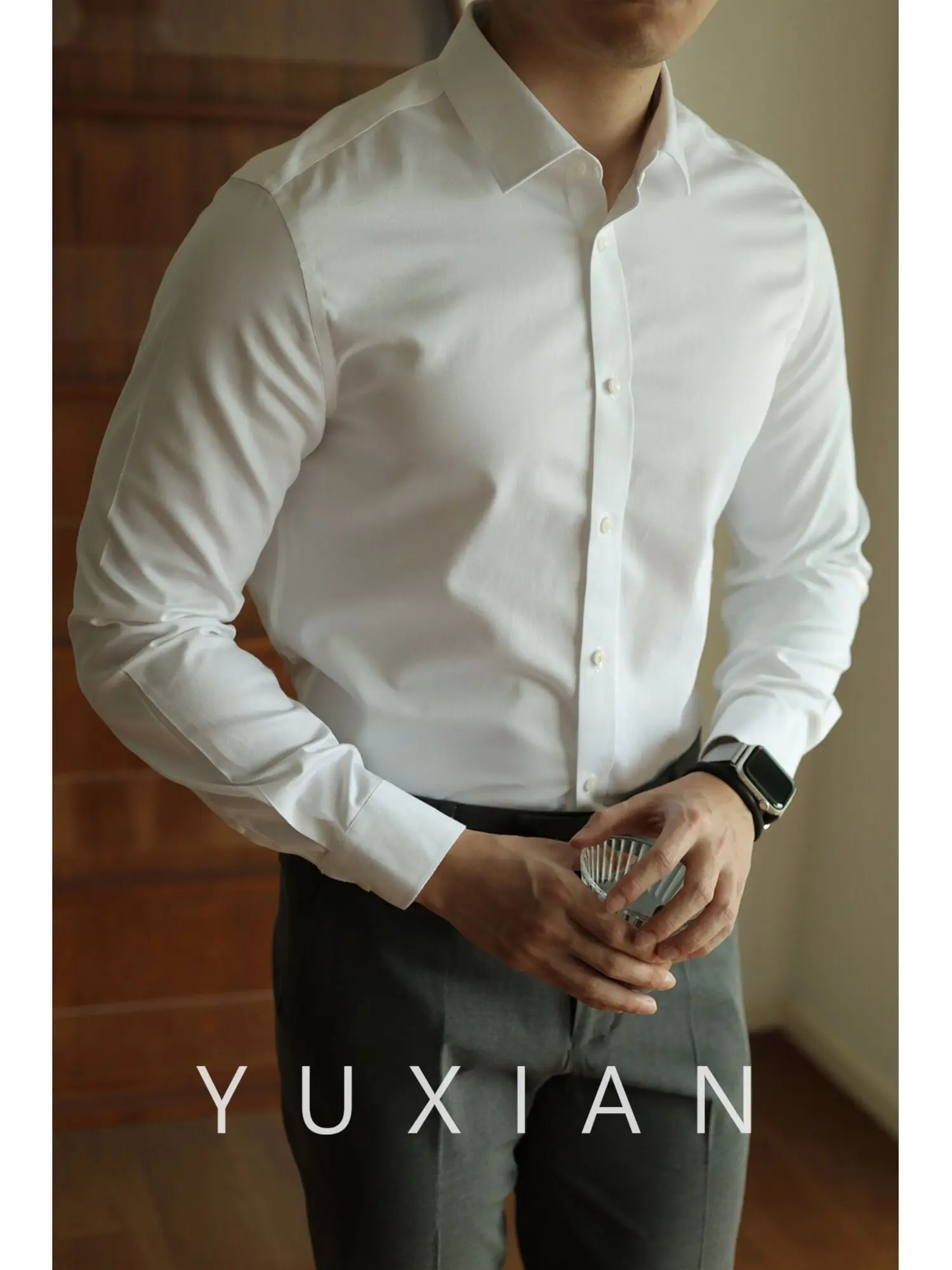 

YUXIAN Long Staple Cotton DP Non Ironing Anti Wrinkle Casual Shirt